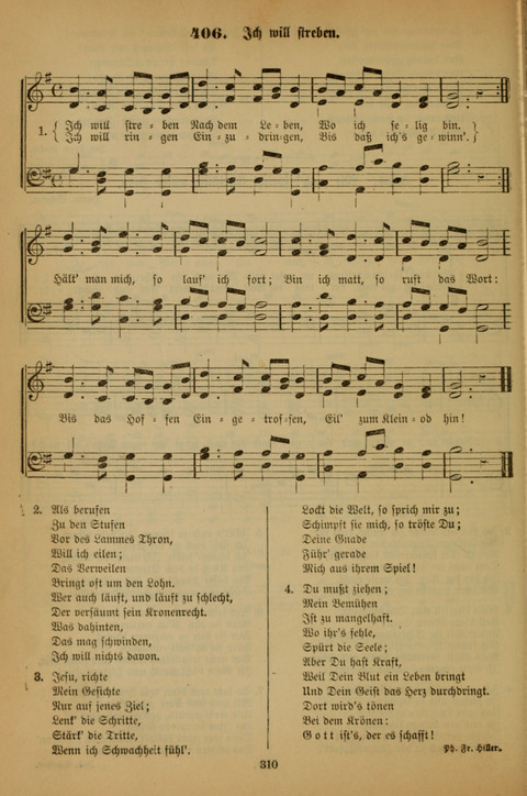 Die Glaubensharfe (With Melodies): Gesangbuch der deutschen Baptisten-Gemeinden. Herausgegeben auf Beschluß der Bundeskonferenz der Deutchen Baptisten-Gemeinden von America (2. ed) page 310