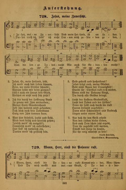 Die Glaubensharfe (With Melodies): Gesangbuch der deutschen Baptisten-Gemeinden. Herausgegeben auf Beschluß der Bundeskonferenz der Deutchen Baptisten-Gemeinden von America (2. ed) page 522