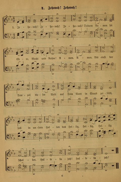 Die Glaubensharfe (With Melodies): Gesangbuch der deutschen Baptisten-Gemeinden. Herausgegeben auf Beschluß der Bundeskonferenz der Deutchen Baptisten-Gemeinden von America (2. ed) page 6