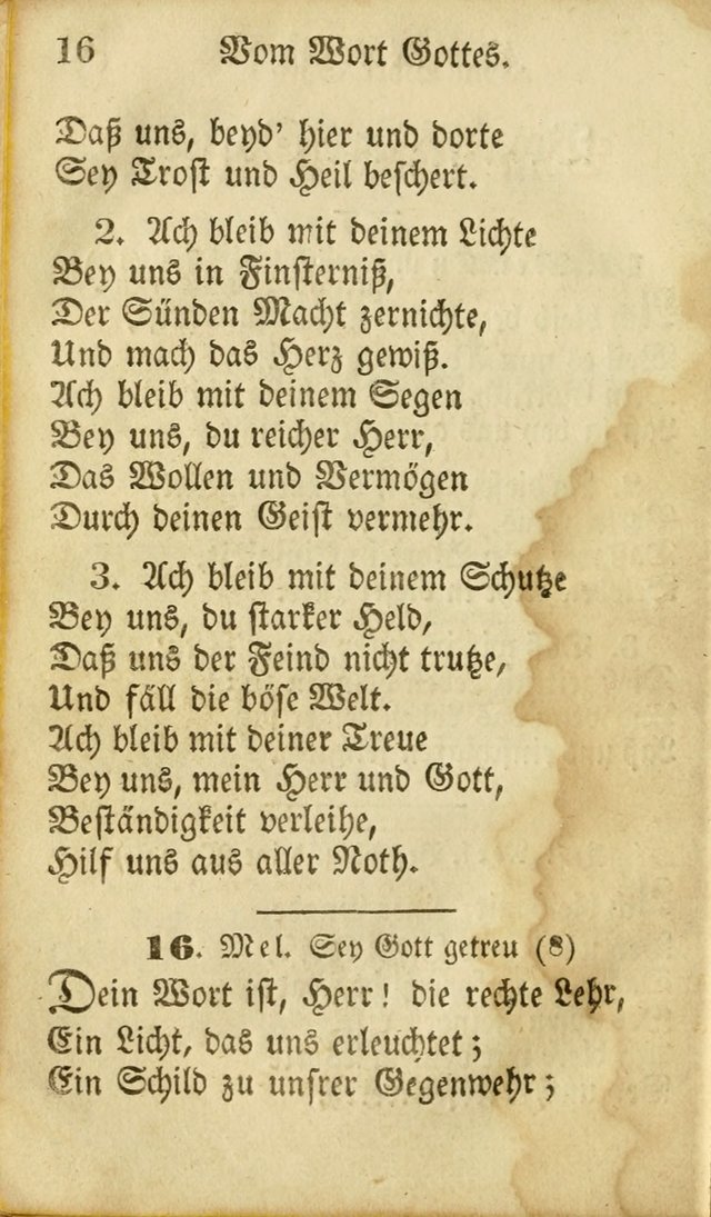 Die Gemeinschaftliche Liedersammlung: zum allgemeinen Gebrauch des wahren Gottesdienstes: mit einem inhalt sammt zwensachen register versehen (3 aufl.) page 16