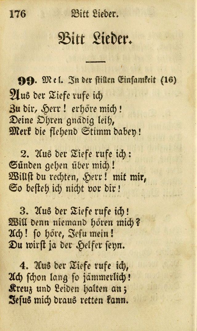 Die Gemeinschaftliche Liedersammlung: zum allgemeinen Gebrauch des wahren Gottesdienstes: mit einem inhalt sammt zwensachen register versehen (3 aufl.) page 176