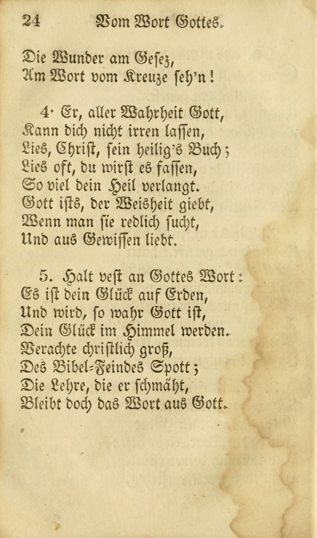 Die Gemeinschaftliche Liedersammlung: zum allgemeinen Gebrauch des wahren Gottesdienstes: mit einem inhalt sammt zwensachen register versehen (3 aufl.) page 24