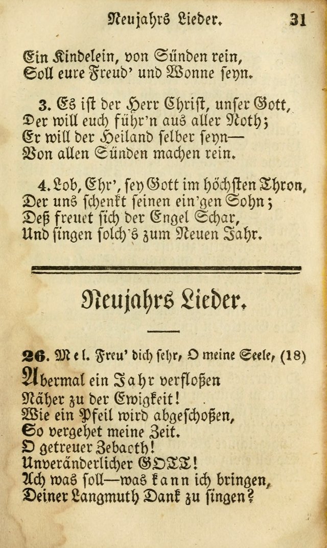 Die Gemeinschaftliche Liedersammlung: zum allgemeinen Gebrauch des wahren Gottesdienstes: mit einem inhalt sammt zwensachen register versehen (3 aufl.) page 31