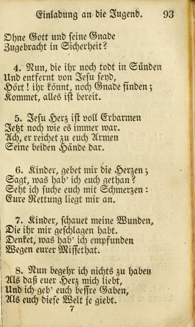 Die Gemeinschaftliche Liedersammlung: zum allgemeinen Gebrauch des wahren Gottesdienstes: mit einem inhalt sammt zwensachen register versehen (3 aufl.) page 93