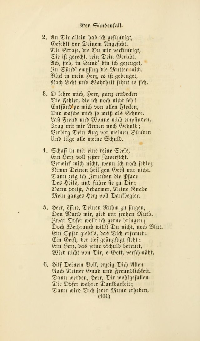 Deutsches Gesangbuch: eine auswahl geistlicher Lieder aus allen Zeiten der Christlichen Kirche page 101