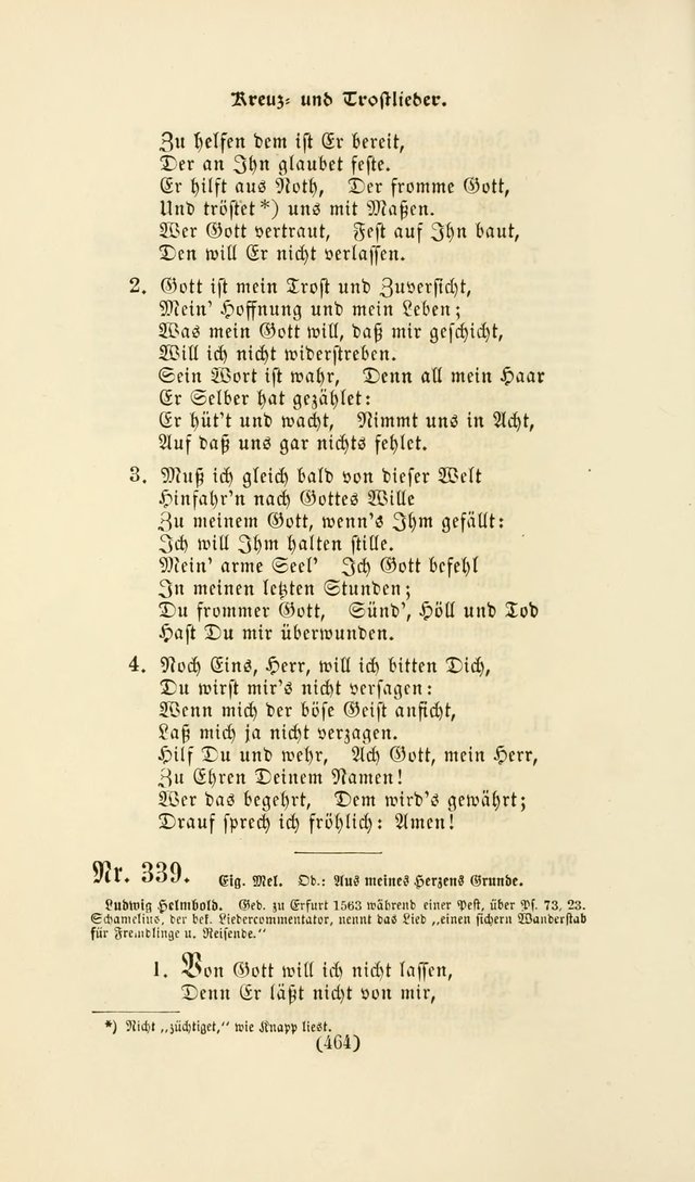 Deutsches Gesangbuch: eine auswahl geistlicher Lieder aus allen Zeiten der Christlichen Kirche page 461