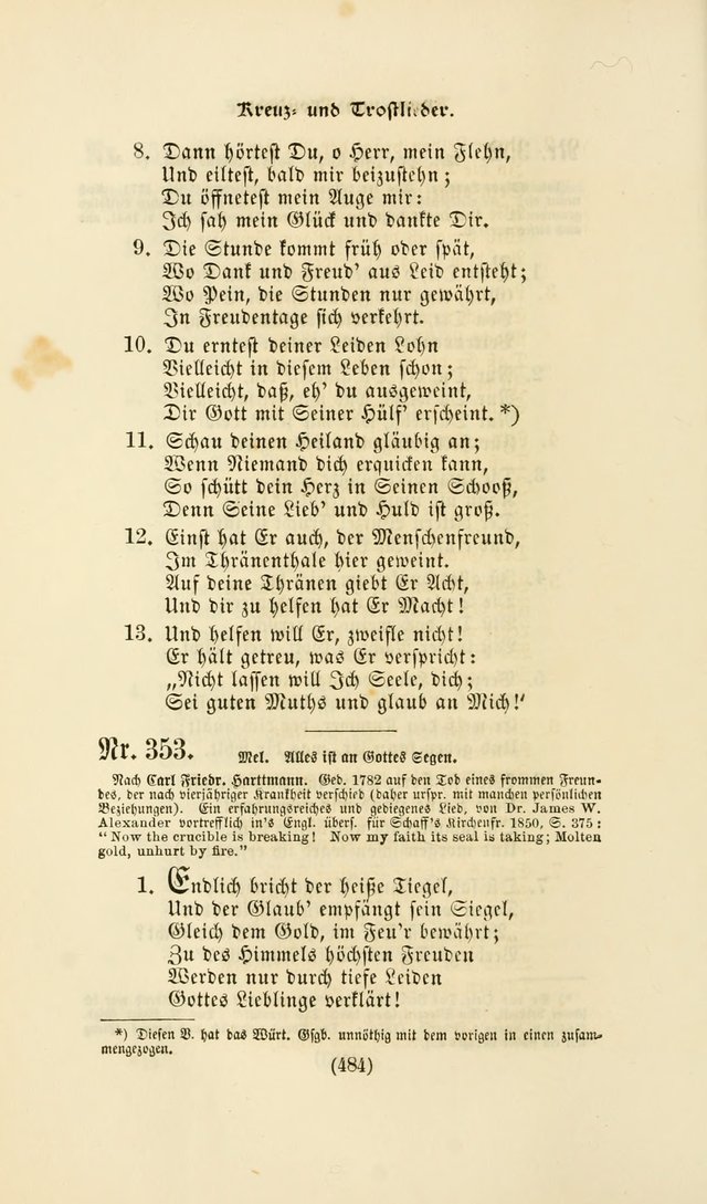 Deutsches Gesangbuch: eine auswahl geistlicher Lieder aus allen Zeiten der Christlichen Kirche page 481