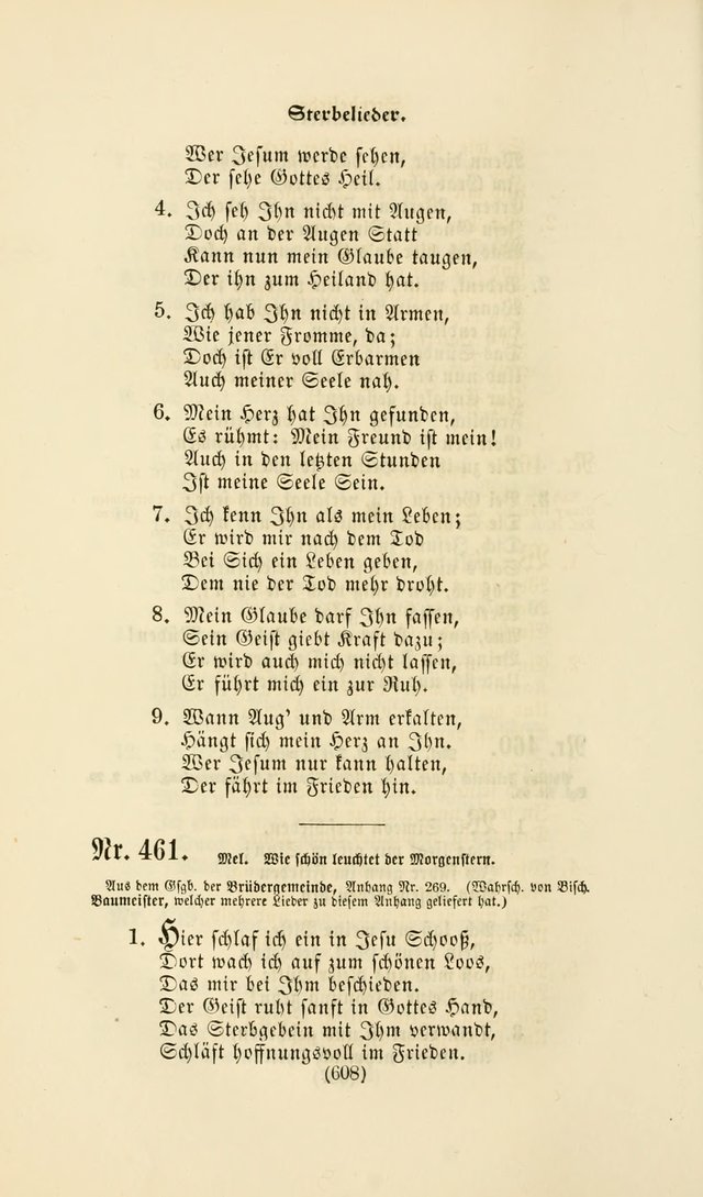 Deutsches Gesangbuch: eine auswahl geistlicher Lieder aus allen Zeiten der Christlichen Kirche page 605