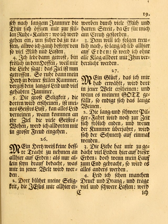 Das Gesäng Der einsamen und verlassenen Turtel-Taube, Nemlich der Christlichen Kirche: oder geistliche u. erfahrungs-volle liedens u. libes-gethöne, als darinnen bendes die volrkost der neuen welt... page 19