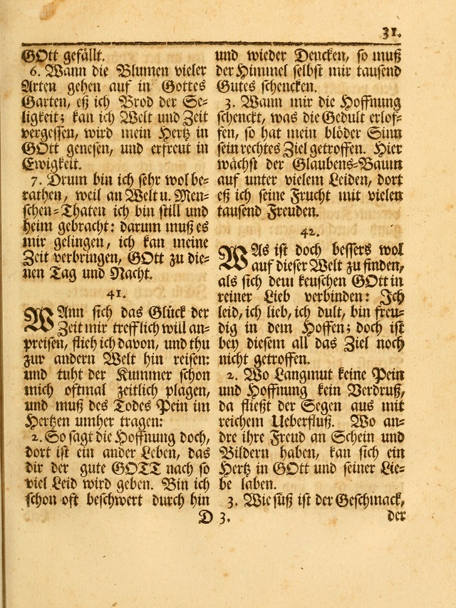 Das Gesäng Der einsamen und verlassenen Turtel-Taube, Nemlich der Christlichen Kirche: oder geistliche u. erfahrungs-volle liedens u. libes-gethöne, als darinnen bendes die volrkost der neuen welt... page 31