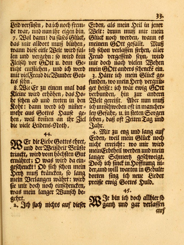 Das Gesäng Der einsamen und verlassenen Turtel-Taube, Nemlich der Christlichen Kirche: oder geistliche u. erfahrungs-volle liedens u. libes-gethöne, als darinnen bendes die volrkost der neuen welt... page 33