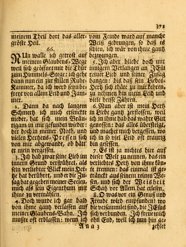 Das Gesäng Der einsamen und verlassenen Turtel-Taube, Nemlich der Christlichen Kirche: oder geistliche u. erfahrungs-volle liedens u. libes-gethöne, als darinnen bendes die volrkost der neuen welt... page 371