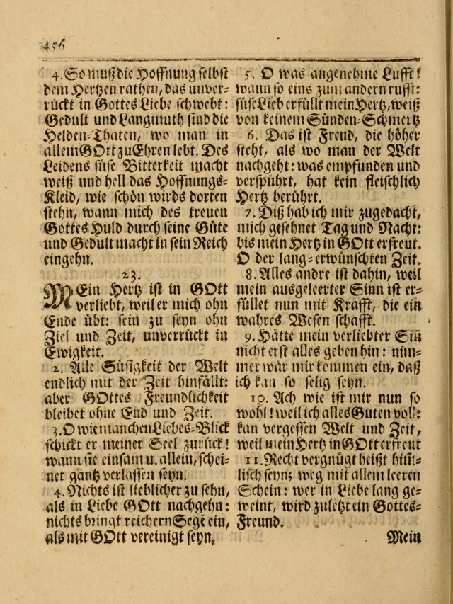 Das Gesäng Der einsamen und verlassenen Turtel-Taube, Nemlich der Christlichen Kirche: oder geistliche u. erfahrungs-volle liedens u. libes-gethöne, als darinnen bendes die volrkost der neuen welt... page 456