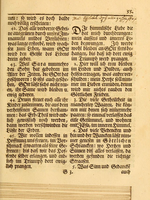 Das Gesäng Der einsamen und verlassenen Turtel-Taube, Nemlich der Christlichen Kirche: oder geistliche u. erfahrungs-volle liedens u. libes-gethöne, als darinnen bendes die volrkost der neuen welt... page 55