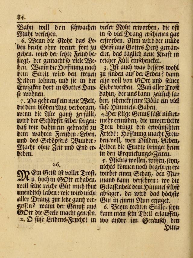 Das Gesäng Der einsamen und verlassenen Turtel-Taube, Nemlich der Christlichen Kirche: oder geistliche u. erfahrungs-volle liedens u. libes-gethöne, als darinnen bendes die volrkost der neuen welt... page 84