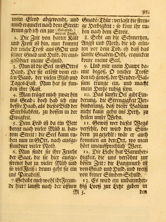 Das Gesäng Der einsamen und verlassenen Turtel-Taube, Nemlich der Christlichen Kirche: oder geistliche u. erfahrungs-volle liedens u. libes-gethöne, als darinnen bendes die volrkost der neuen welt... page 95