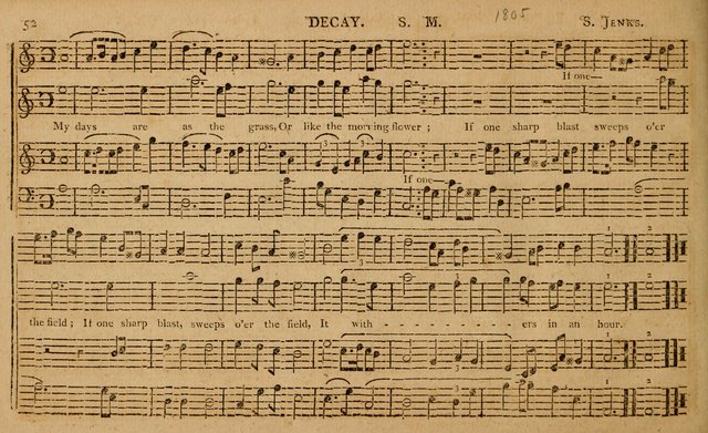The Delights of Harmony; or, Norfolk Compiler: being a new collection of psalm tunes, hymns and anthems with a variety of set pieces, from the most approved American and European authors... page 52