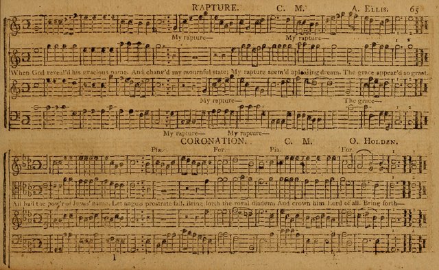 The Delights of Harmony; or, Norfolk Compiler: being a new collection of psalm tunes, hymns and anthems with a variety of set pieces, from the most approved American and European authors... page 65