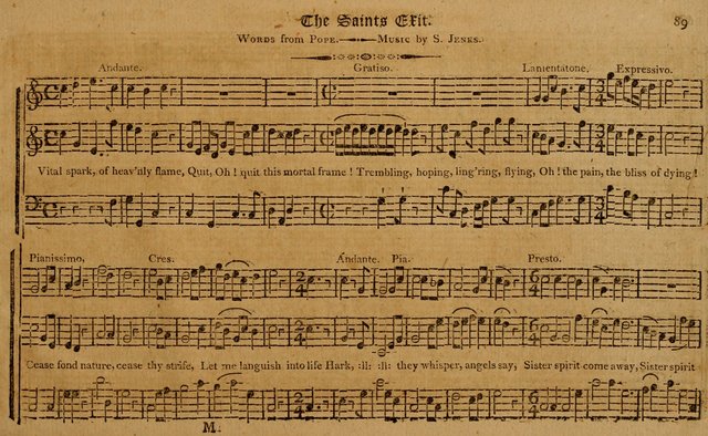 The Delights of Harmony; or, Norfolk Compiler: being a new collection of psalm tunes, hymns and anthems with a variety of set pieces, from the most approved American and European authors... page 89