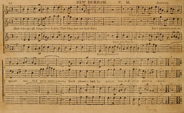 The Delights of Harmony; or, Norfolk Compiler: being a new collection of psalm tunes, hymns and anthems with a variety of set pieces, from the most approved American and European authors... page 94