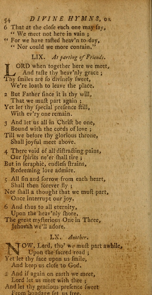 Divine Hymns, or Spiritual Songs: for the use of religious assemblies and private Christians (Latest and largest ed.) page 50