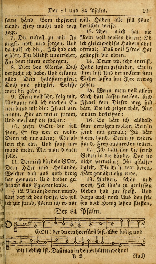 Die Kleine Geistliche Harfe der Kinder Zions: oder auserlesene Geistreiche Gesänge, allen wahren heilsbergierigen Säuglingen der Weisheit, insonderheit aber allen Christlichen Gemeinden des Herrn... page 19