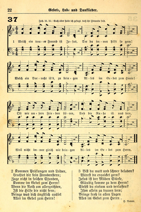 Deutsches Lieder- und Melodienbuch: mit einem Anhang englisher Lieder page 22