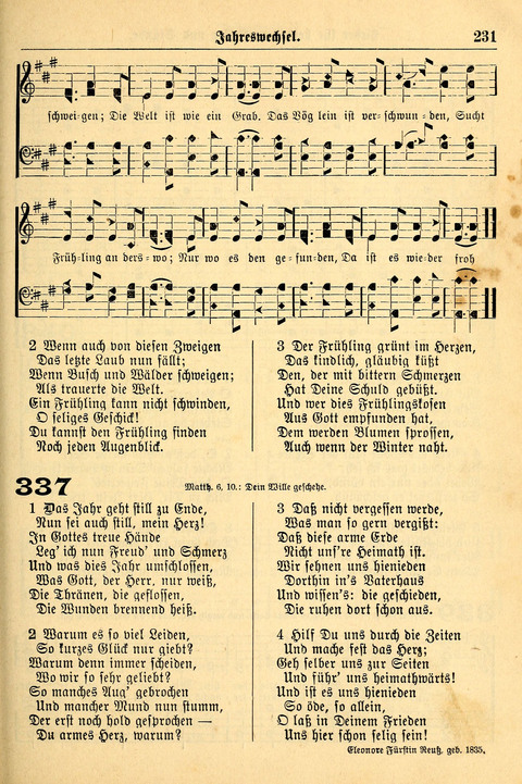 Deutsches Lieder- und Melodienbuch: mit einem Anhang englisher Lieder page 231