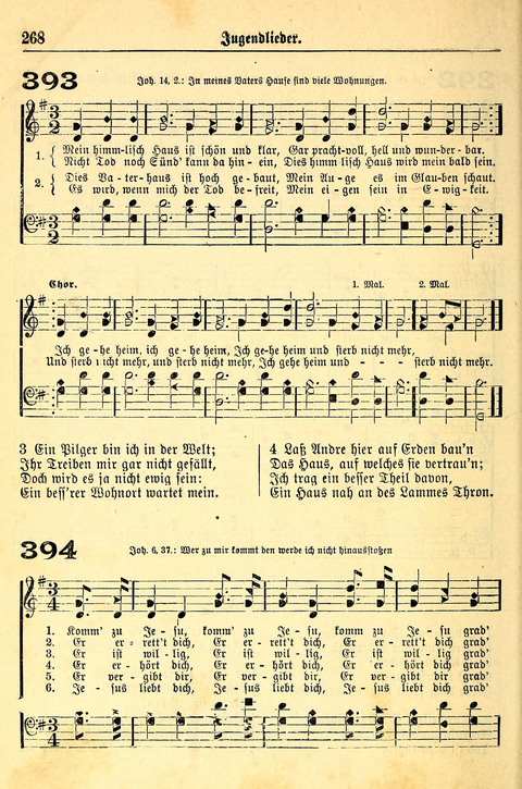 Deutsches Lieder- und Melodienbuch: mit einem Anhang englisher Lieder page 268
