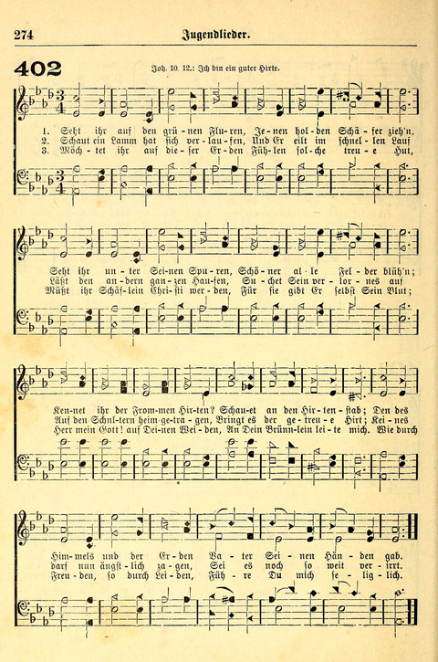 Deutsches Lieder- und Melodienbuch: mit einem Anhang englisher Lieder page 274