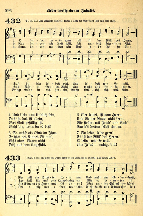 Deutsches Lieder- und Melodienbuch: mit einem Anhang englisher Lieder page 296