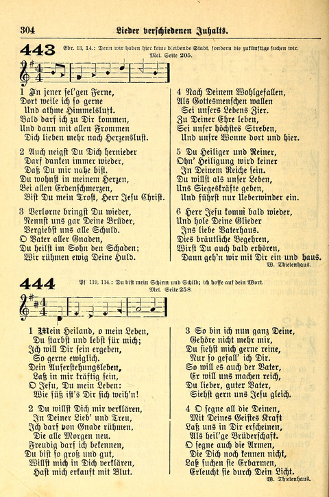 Deutsches Lieder- und Melodienbuch: mit einem Anhang englisher Lieder page 304