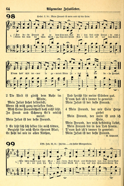 Deutsches Lieder- und Melodienbuch: mit einem Anhang englisher Lieder page 64