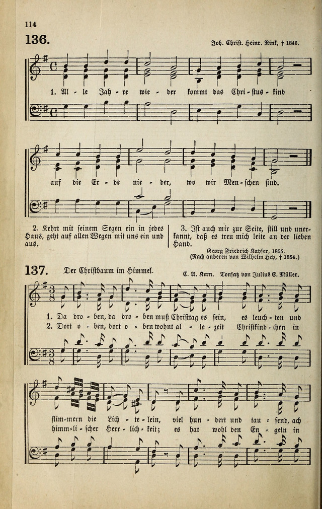 Deutsches Liederbuch: Sammlung von Chorälen und Liedern für Schule und Haus page 114