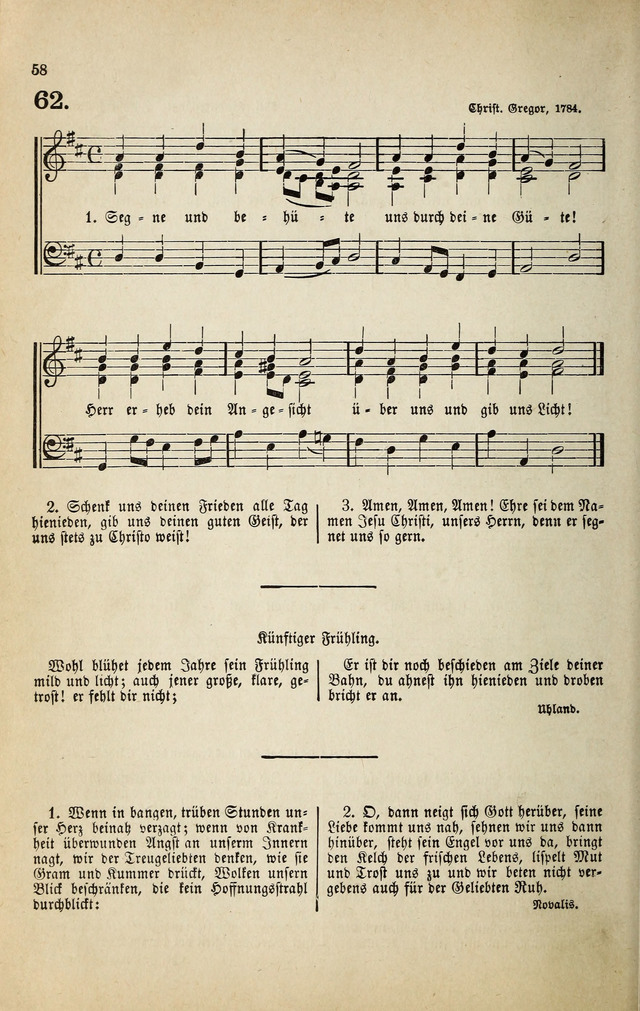 Deutsches Liederbuch: Sammlung von Chorälen und Liedern für Schule und Haus page 58