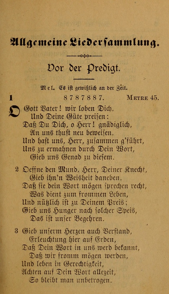 Allgemeine Lieder-Sammlung: zum Gebrauch für den privaten und öffentlichen Gottesdienst. (6th Aufl.) page 9
