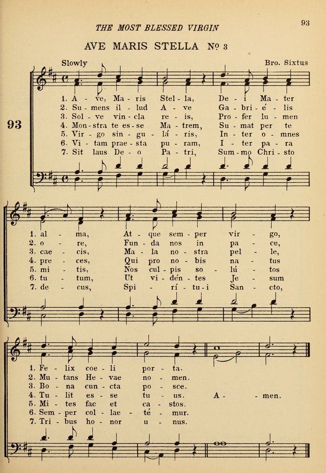 The De La Salle Hymnal: for Catholic schools and choirs 93. Ave, Maris  Stella, Dei Mater alma | Hymnary.org