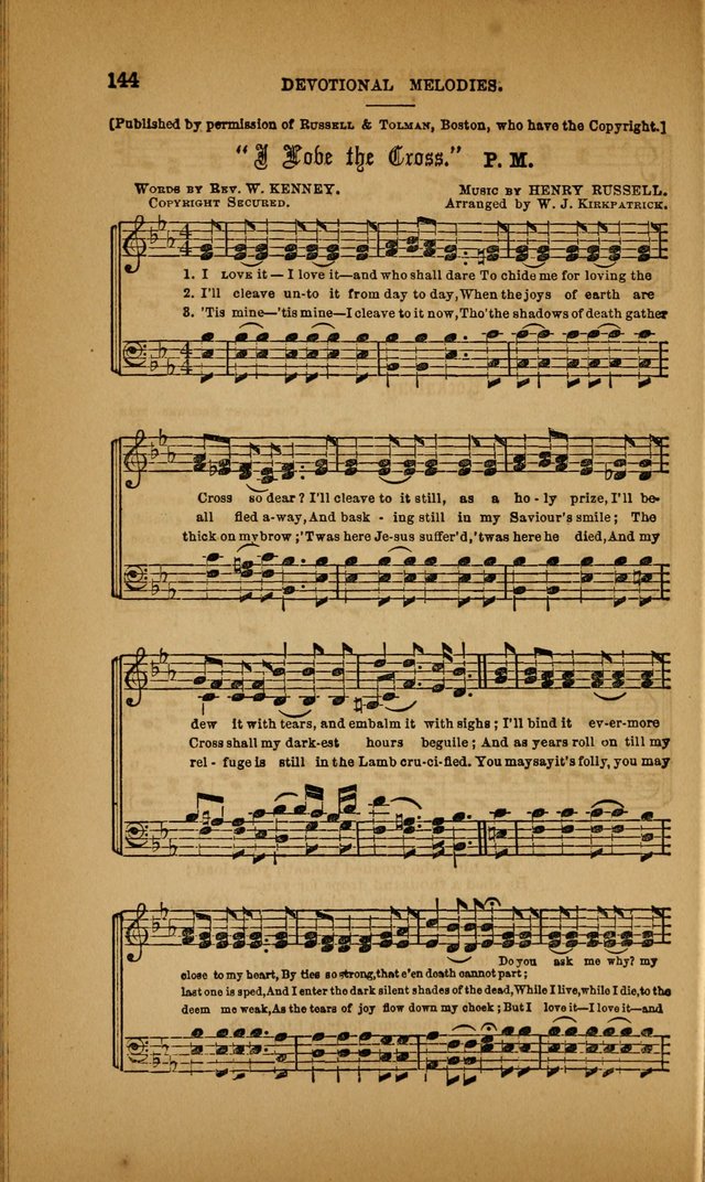 Devotional Melodies; or, a collection of original and selected tunes and hymns, designed for congregational and social worship. (3rd ed.) page 145