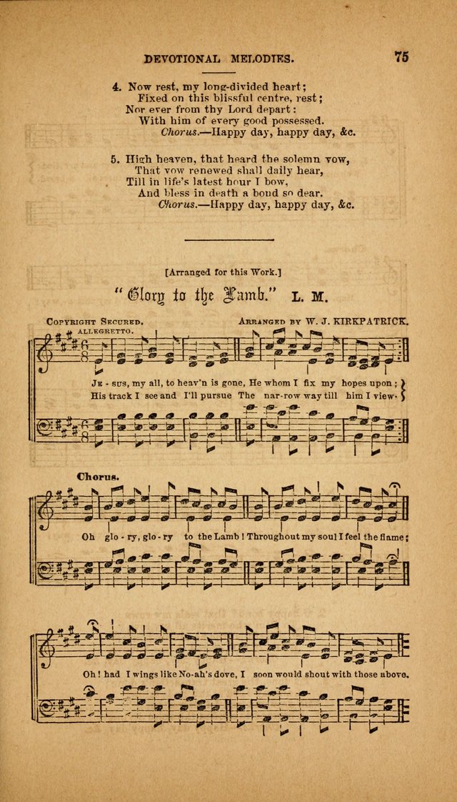 Devotional Melodies; or, a collection of original and selected tunes and hymns, designed for congregational and social worship. (3rd ed.) page 76