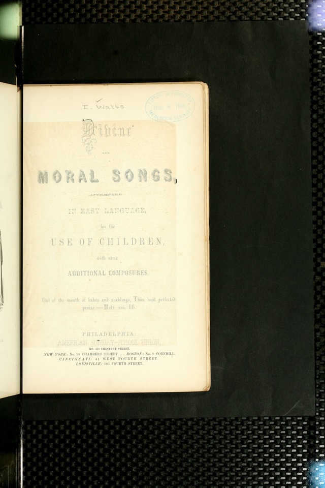 Divine and Moral Songs: attempted in easy language for the use of children with some additional composures page 1