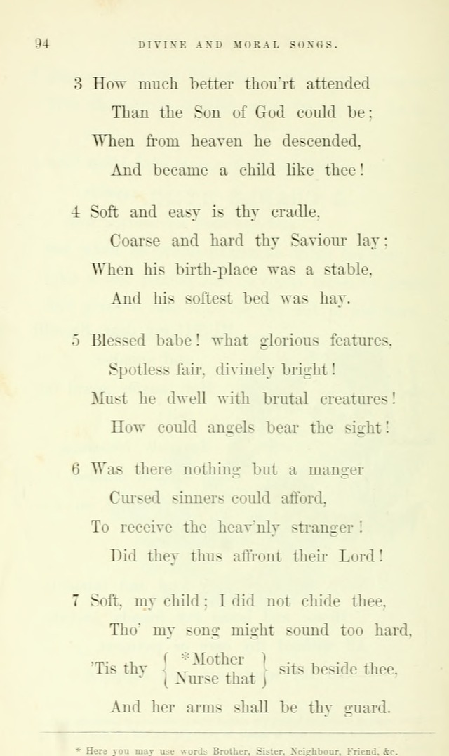Divine and Moral Songs: attempted in easy language for the use of children with some additional composures page 98
