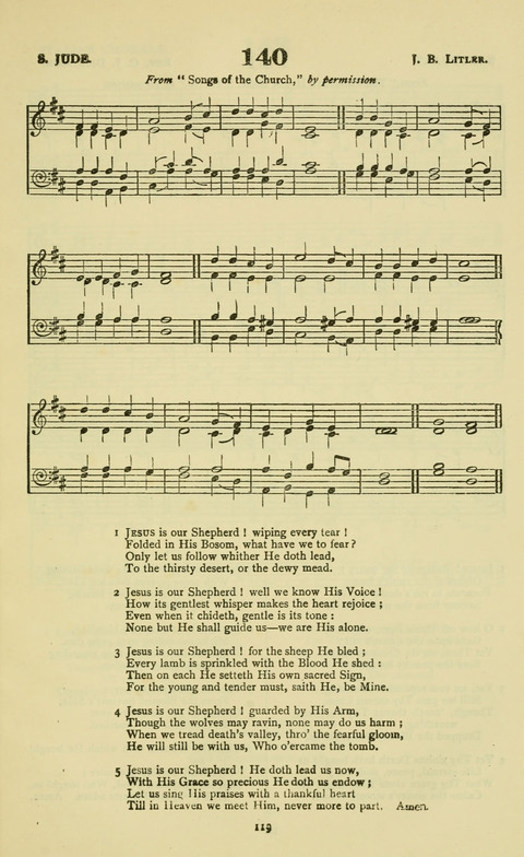 The Durham Mission Tune Book: with supplement, containting one hundred and fifty-nine hymn tunes, chants and litanies for the durham mission hymn-book (2nd ed.) page 119
