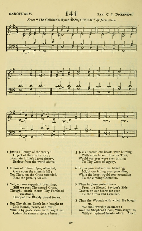 The Durham Mission Tune Book: with supplement, containting one hundred and fifty-nine hymn tunes, chants and litanies for the durham mission hymn-book (2nd ed.) page 120