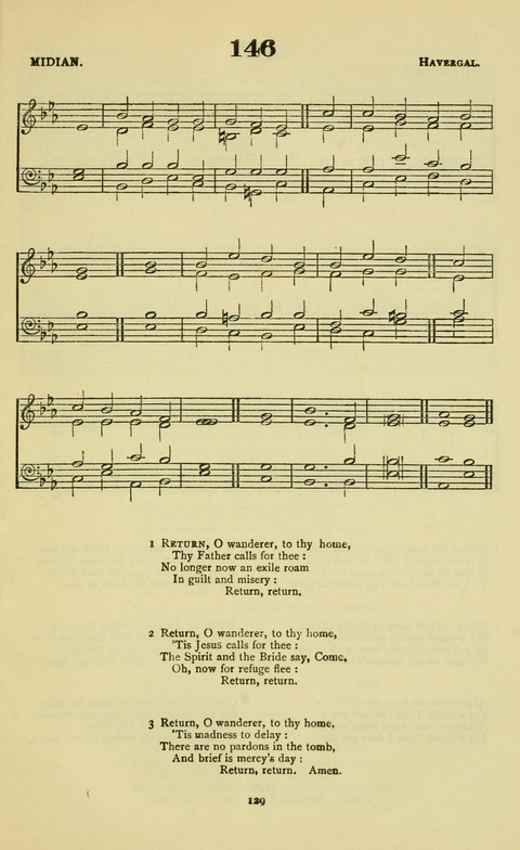 The Durham Mission Tune Book: with supplement, containting one hundred and fifty-nine hymn tunes, chants and litanies for the durham mission hymn-book (2nd ed.) page 129