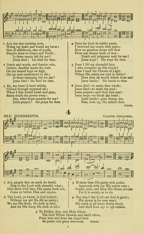 The Durham Mission Tune Book: with supplement, containting one hundred and fifty-nine hymn tunes, chants and litanies for the durham mission hymn-book (2nd ed.) page 3