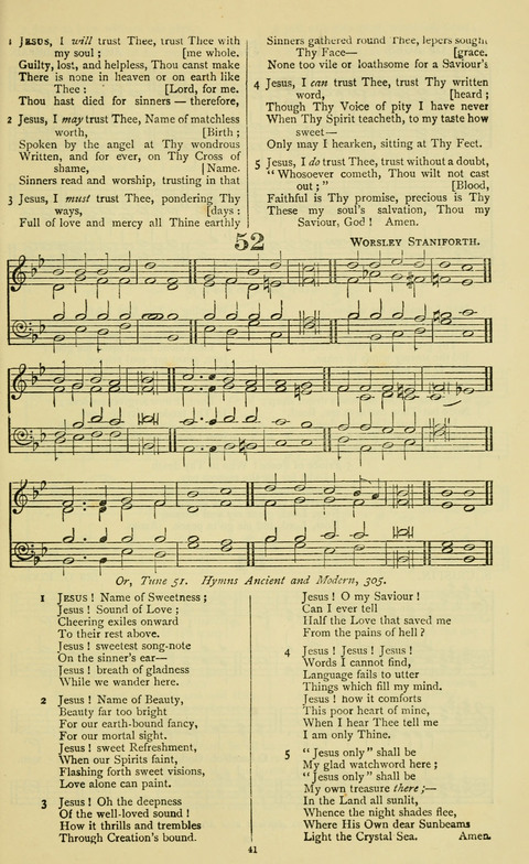 The Durham Mission Tune Book: with supplement, containting one hundred and fifty-nine hymn tunes, chants and litanies for the durham mission hymn-book (2nd ed.) page 41