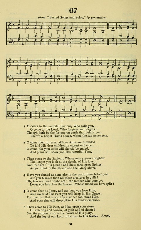 The Durham Mission Tune Book: with supplement, containting one hundred and fifty-nine hymn tunes, chants and litanies for the durham mission hymn-book (2nd ed.) page 52