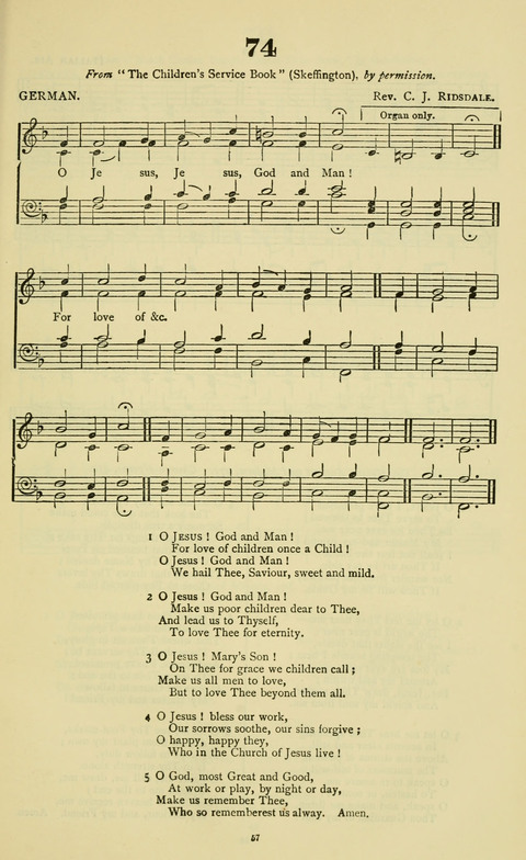 The Durham Mission Tune Book: with supplement, containting one hundred and fifty-nine hymn tunes, chants and litanies for the durham mission hymn-book (2nd ed.) page 57