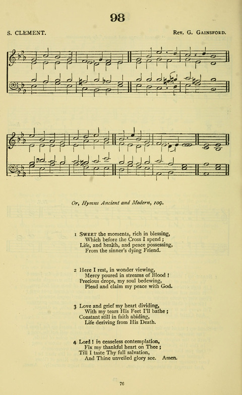 The Durham Mission Tune Book: with supplement, containting one hundred and fifty-nine hymn tunes, chants and litanies for the durham mission hymn-book (2nd ed.) page 76