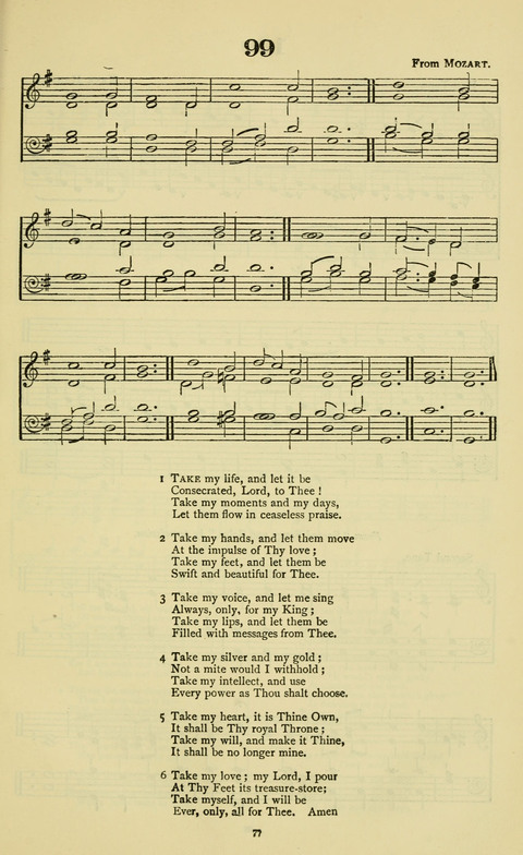 The Durham Mission Tune Book: with supplement, containting one hundred and fifty-nine hymn tunes, chants and litanies for the durham mission hymn-book (2nd ed.) page 77